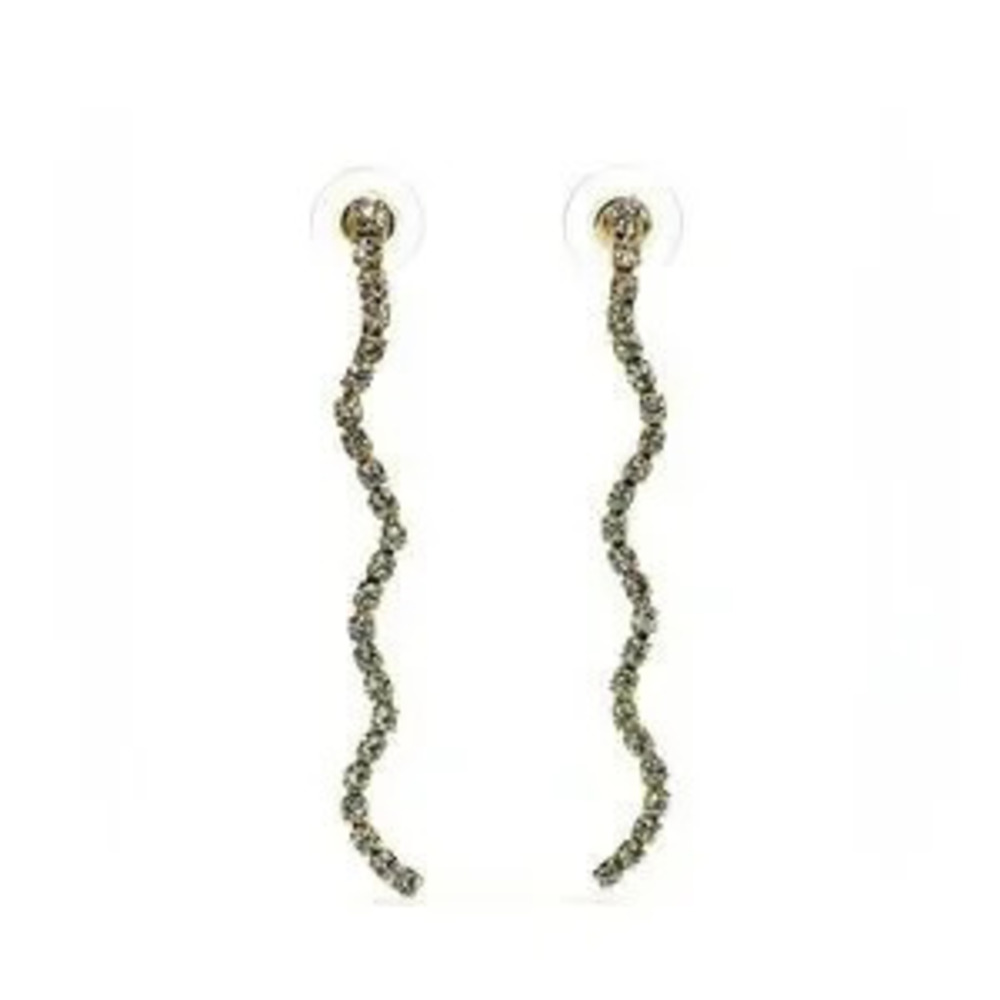 Elegant Classic Wave Earrings with Zirconia
